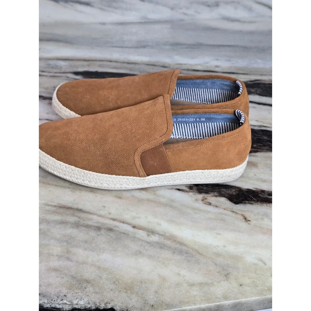Stacy Adams Mens Tan Espadrille‎ Slip On Memory Foam Sneakers 25454-221 8.5M